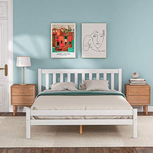Struttura per letto matrimoniale in legno massiccio da 135 x 190 cm, per camera da letto, per adulti, bambini, ragazzi, 135 x 190 cm, colore: bianco