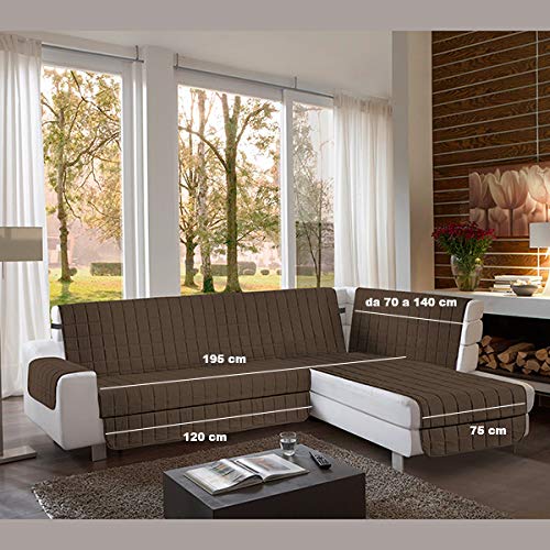 la biancheria di casa Simplicity Plus Angle Copri Salva Divano per divani ad Angolo (195 cm, Marrone)