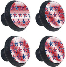 Stelle rosse blu a strisce rosse Pomelli per Porta Set di 4 Pomelli per Mobili Manopole per Cassetti Cucina Armadio Vetro