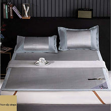 MNSSRNN Tre Pezzi di Ghiaccio Seta Mat, Estate della Moda di New Cinese Double-Sided Rattan Mat Fresco e Confortevole Stampato Tessuto Traspirante Doppio Materasso,A,180 * 200CM