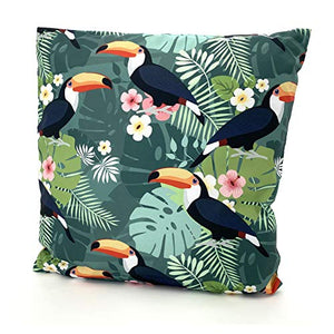 heimtexland® - Cuscino decorativo per esterni tropicale, effetto loto, resistente allo sporco e all'acqua, da giardino, 45 x 45 cm, tipo 688 (melicana)