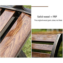 Panchine da esterno con braccioli e schienali, panchine da giardino, panchine da parco con struttura in metallo e sedili in legno massello resistenti alla corrosione, per cortili, balconi