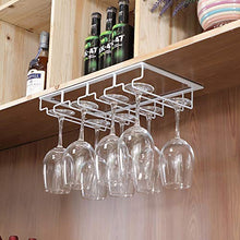 Vetro Occhiali Holder Vino Piede Appeso con 4 Row per la Cucina Bancone, 40 × 22,5 × 5,5 Centimetri,Bianca