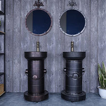 YRRA Autoportante Mobile Bagno con Lavabo, Mobile Lavabo Bagno con Rubinetto e Scarico Stile Industriale, 18,5"x 16,9" x 34,2",Bathroom Sink d