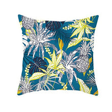 Federe Cuscini Divano 45X45,Fodere Per Cuscini Nordici Frutta Tropicale Pianta Verde, Fodera Per Cuscino Lombare Per Divano Da Ufficio Auto, Set Di 4 Articoli Per La Decorazione Della Casa, Verde Blu