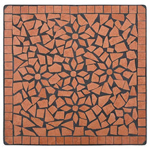 E E-NICES Tavolino da Bistrot con Mosaico Terracotta 60 cm in Ceramica