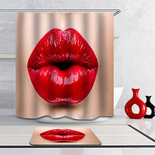 Combinazione Bagno. Immagini Chiare E Colori Vivaci Rendono Il Tuo Bagno Pieno di Vita. Accessori da Bagno. Labbra Rosse.