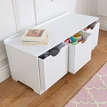 Kidkraft 14564 Nantucket - Panca in Legno con 3 Cassettoni Portaoggetti, per la Cameretta dei Bambini, Bianco