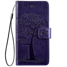 Robinsoni Custodia Compatibile con Samsung Galaxy J2 Core Cover Folio a Fogli Mobili Cover Libro Pelle PU Case Taccuino Cover Portafoglio Custodia Libretto Retro Flip Caso Albero in Rilievo Cover