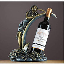 JBNJV Portabottiglie per Vino da banco, portabottiglie per Vino da appoggio, Artigianato, Resistente Resina Premium a Forma di Fata dei Fiori, 25X15,3X33,5 cm