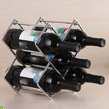 Cuasting Portabottiglie da 5 bottiglie di vino, pieghevole, autoportante, design moderno, salvaspazio per casa, cucina, ufficio, (argento)