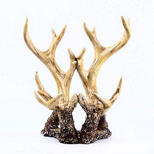 HYY-YY Nordic Home - Doppia corna ornamenti nostalgici in resina, fatti a mano, supporto da scrivania, portico, artigianato delicato e bello