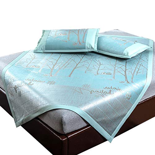 Materassino in Seta di Ghiaccio, 600D Ice Silk e 3D Maglia Traspirante, Rinfrescante e Confortevole Letto Matrimoniale, Lavabile (Color : B, Size : 1.5×1.95m)