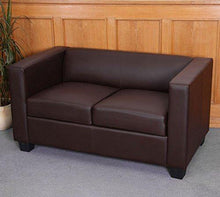 Serie Lille M65 divano sofa 2 posti 75x137x70cm ecopelle marrone - Arredi Casa