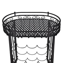 Tidyard Portabottiglie Vino da Terra per 9 Bottiglie in Metallo 46x28,5x77,5 cm,Portavino da Terra in Ferro Bttuto,Portabottiglie Vino Ferro Battuto,Portavino da Terra