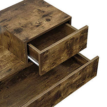 [en.casa] Comodino da Notte a 2 Cassetti 38 x 70 x 35 cm Cassettiera e Portaoggetti Mobile da Divano/Letto Posizione a Destra - Effetto Noce