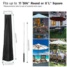 Ruiqas Copertura Impermeabile dell' ombrellone con Asta Coperture dell' Ombrello a Mensola del Patio Copertura della Chiusura Lampo dell' Ombrello dell' Ombrello dell' ombrellone da Giardino
