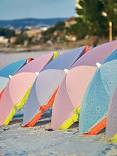 EZPELETA Ombrellone da spiaggia. Leggero e pieghevole in acciaio. 160cm. Protezione solare UPF 50+. Stampa fiori/quadri/righe. Include custodia/borsa. (quadri-Coral)