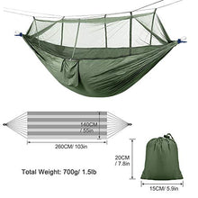 LATTCURE Amaca da Campeggio con Rete Zanzariera Ultra Leggera in Nylon con Zanzariera Cerniera 260 x 140 cm Fino a 300 kg con Cinghie e Moschettoni