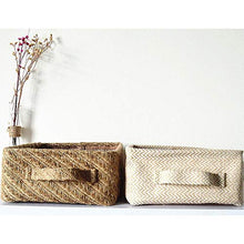 XIXIAO - Scatole portaoggetti in tessuto di iuta, per armadi, cassetti, armadio, cassettiera, grande, 30 x 24 x 10 cm, colore: Grigio chiaro