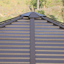 Outsunny Gazebo da Giardino con Tende Laterali 12 Picchetti Gancio per Lampada Alluminio, Poliestere, Acciaio 298x298cm Marrone e Nero