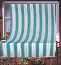 Tenda da Sole in Tessuto Resistente cm 140x250 100% Poliestere con Anelli di. 2 Verde e Bianca