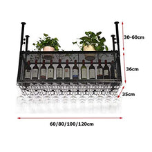FCXBQ Scaffali mobili per Bar, scaffali per Vino, Supporto per Parete, Supporto per Bicchiere di Vino Appeso, scaffale per Ripiani, scaffale per Esposizione per Decorazioni per Bar, Applicazione p
