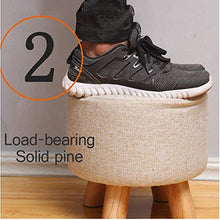 Poltrone Nubao Soggiorno Footstool Modello Stampato Intorno Sgabello in Legno Massiccio di Scarpe Sgabello, Gufo (Color : Peony)