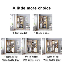 ZKHD Camera da Letto Semplice Armadio A Porta Scorrevole in Legno, Piccolo Appartamento ABBACCABILE GABINETTO di STOCCAGGIO, Affitto Armadio in Camera, Porta Mobile, Memorizzazione Multipla,80cm