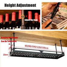 HLL Wine Rack, cucina d'epoca di arte di ferro soffitto Wine Rack Altezza regolabile supporto di vetro di vino per Bar/Ristoranti/Cucine Decoration Shelf,150x35cm,150x35cm