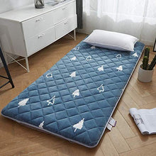 Huan Futon Materasso Futon Addensare Morbida Piano Pieghevole Portatile Materasso, Doppio futon Giapponese, Giapponese Tatami Rotolo Mat Pieghevole Materasso-Blue (Size : 150cmx190cm)