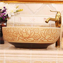 Scultura in Porcellana Artistica Fatta a Mano in Porcellana Round Bagno da appoggio in Ceramica lavabo da Bagno lavabo Art