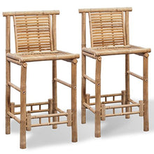vidaXL 2X Legno di bambù Sgabelli da Bar Sedie Seggiole Sedili Arredo Esterni