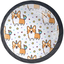 Welsh Corgi Unicorn Star Heart Pomelli per Porta Set di 4 Pomelli per Mobili Manopole per Cassetti Cucina Armadio Vetro