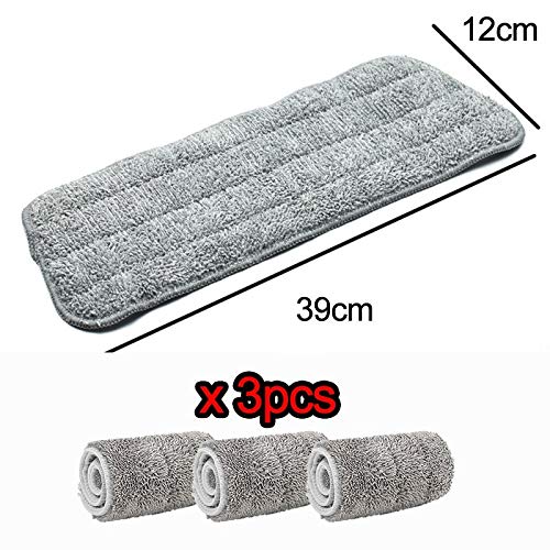 SSAYY Mop Mop per Sostituire Il Panno Uso Domestico Mop in Microfibra Pad Pratica Pulizia della Polvere Domestica Riutilizzabile Pad in Microfibra per Mop Spray,3 Pezzi