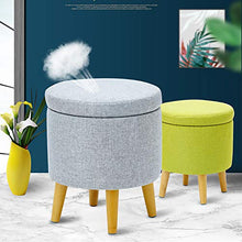 Tonda, Tessuto Cuscino Imbottita Piccolo Taburete Sgabello, Moderna Home Poggiapiedi con Rimovibile Legna Gambe Kids' Sgabelli-g 30x32cm(12x13inch)