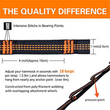 NATUREFUN Camping Hammock Accessori Sistema di Sospensione Cinghie per Amaca 2000+ lbs Heavy Duty con 18 Passanti, 100% Poliestere Non Elastico, 2 Pezzi