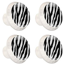 Maniglie per cassetti Manopole per cassetti Manopole rotonde Confezione da 4 per armadietto, cassetti, cassettiere, cassettiere ecc - stampa zebra