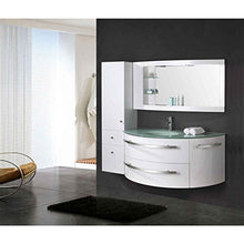 Bagno Italia mobile bagno 120+35 cm bianco o nero con colonna in omaggio specchiera con mensole lavabo cristallo miscelatore incluso I