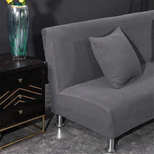 GUOCU Copridivano Senza Braccioli in Maglia, Fodera copridivano Elastico per Divano Letto,Grigio Scuro,1 Posti(120-155CM)