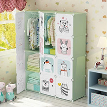 Armadio per vestiti fai-da-te Cartoon Armadio portatile for bambini Camera da letto Orso progettata sveglia Cube unità di memorizzazione di vestiti gabinetto armadio for ragazzi delle neonate