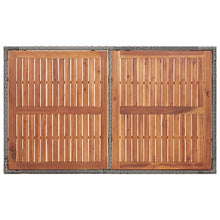 SKM Tavolo da Giardino Grigio 150x90x75 cm in Polyrattan e Acacia