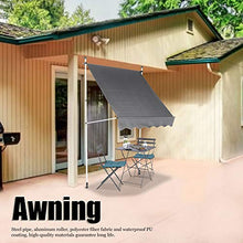 Cikonielf - Tenda da sole a scomparsa manuale, per l'uso in giardino in cortile, cortile, cortile, cortile, cortile, 2,0 x 1,2 m (grigio)