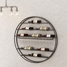 ZHTY Portabottiglie Portabottiglie Rotondo Metallo Ferro | Porta Bicchiere da Vino/Calice/Calice da Appendere Capovolto Montato a Parete | Decorazione da Parete Perfetta per Il Bar della Cucina