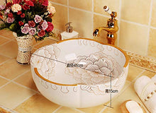 Jgophu Appendiabiti da bagno, stile europeo, stile vintage, in ceramica, con motivo di peonia