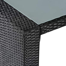 Tidyard Set Arredo Giardino/Set Tavolino Bar/Set Mobili Bistro, Tavolo con 4 Sedie e 4 Cuscini, PE/Vetro/Acciaio
