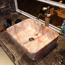 WEHOLY Lavabo in Resina Lavabo Quadrato da Incasso Ovale in Pietra Naturale Lavabo Quadrato in Marmo Creativo retrò in Ceramica Hotel Lavabo antispruzzo