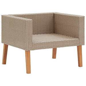 FAMIROSA Set Divani da Giardino 4 pz con Cuscini in Polyrattan Beige-9328