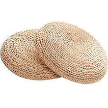 SNAWEN Cuscino per Meditazione Futon Ispessimento Yoga Cerchio Husk di Mais Tappeto in Treccia di Paglia Cuscino in Stile Giapponese con Ovatta di Seta per la casa-C