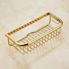 SWNN Bathroom Shelves Cesto A Rete A Quattro Angoli Dorato Accessori for Il Bagno Cesto in Rame Pieno Scaffale for Bagno in Rame Antico Stile Europeo Scaffale for Bagno in Rame Blu (Size : 30cm)